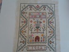 Completed Unframed Paragon Cross Stitch  Friendship Sampler - dated 1962