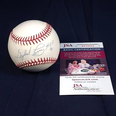 Gaylord Perry Signed OML Baseball JSA COA Inscribed "HOF 91" Hall of Fame - Image 1 of 3