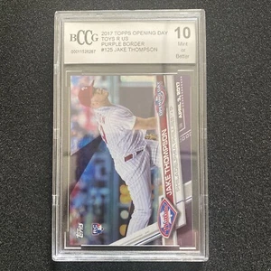 Jake Thompson Phillies 2017 Topps Opening Day #125 Rookie BCCG Mint 10 PURPLE - Picture 1 of 2