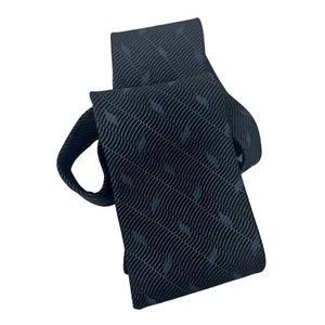 Men's Necktie Kenneth Cole New York 100% Silk Black on Black Classic 57" USA - Picture 1 of 3