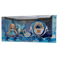 BAMBOLA PRINCIPESSA CON CARROZZA DEI SOGNI LUMINOSA E CAVALLO+ACCESSORI TOY0088