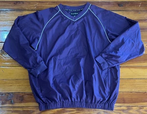 FootJoy Long Sleeve Pullover Wind Shirt Rain Jacket Golf Men's XL Purple EUC - Picture 1 of 6