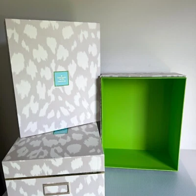 Kate Spade Nesting Box Set of 2 Ikat Print Green Lining Unused - Image 1 of 4