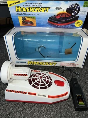 Barcos aerodeslizador anfibio RC a batería con cable de colección funciona Foto 1 de 4