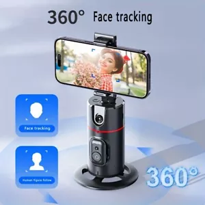 360° Selfie Rotating Face Tracking Tripod Phone Holder Vlog Video Record+Remote - Picture 1 of 12