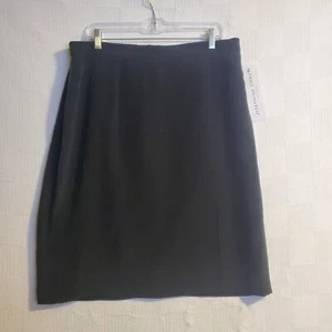 Josephine Chaus Plus Vintage Rock 18 schwarz Knie gefüttert 100% Seide A-Linie NEU NOS - Bild 1 von 13