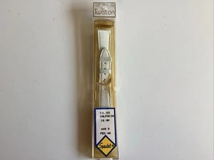 Vintage 18mm Speidel White Genuine Calfskin Leather Free Spring Bars Watch Band - Picture 1 of 2