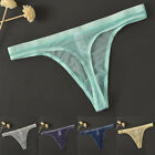 Men Seamless Briefs Underwear Thong Transparent Panties Low Rise Bikini G-String