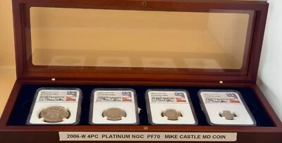 2007-W AMERICAN PLATINUM EAGLE  4 COIN SET NGC PF70 ULTRA MIKE CASTLE - Image 1 of 4