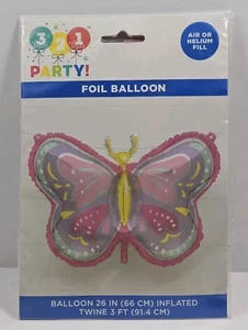 Butterfly Foil Helium Or Air Balloon 26” Pink Purple Birthday 321 Party - Picture 1 of 2