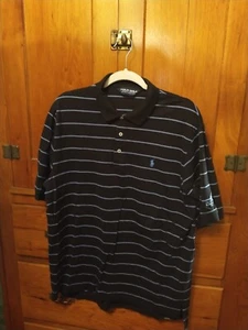 Ralph Lauren Herren L Poloshirt Golf Schwarz Shirt Blau Polo Pony 100% Baumwolle - Bild 1 von 5