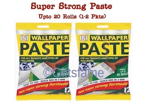 1-2 PK 10-20 ROLLS WALLPAPER WALL PAPER PASTE STRONG STICK ADHESIVE PURPOSE GLUE - Picture 1 of 5
