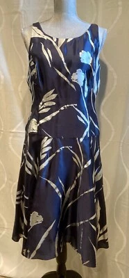 Vestido Ralph Lauren Etiqueta Negra, Azul Marino con Plata, US 12, Hecho en USA Foto 1 de 4