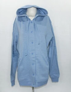 BLAIR Hooded Fleece Snap Jacket, Women's Size M, Denim Heather, NEW!! - Picture 1 of 3