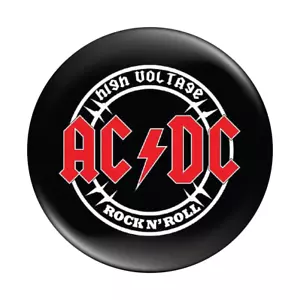 AC/DC Button Badge 58mm (2.25") High Voltage Pinback Badge - Picture 1 of 2