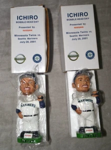 Ichiro 2001 ROOKIE Bobblehead Seattle Mariners MLB, juego de dos, nuevo en caja - Imagen 1 de 7