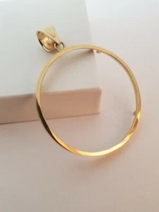 14k massives Gold 50 Pesos Münze Einfassung - Rahmen 4 Krappen Anhänger für Halskette - Bild 1 von 10