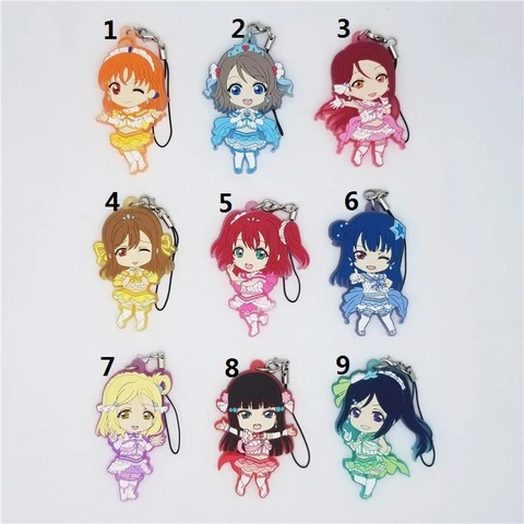 Love Live! Lovelive! Sunshine!! Aqours Anime Rubber Strap Charm Keychain Keyring Cover
