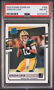 2020 Panini Donruss #304 Jordan Love Rated Rookie RC PSA 8 - Foto 1 di 2