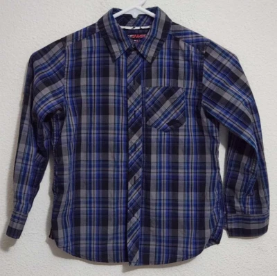 Tony Hawk мальчиков размер 5/6 на пуговицах с воротником длинным рукавом рубашка синий/серый/черный - Изображение 1 из 3