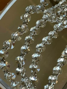 6,6 Fuß Kronleuchter Kristall Perlen Kette Prisma Teile AAA 30 % Blei K9 Silber 14 mm - Bild 1 von 5