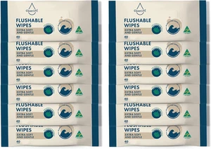 Cleanlife Flushable Wipes X 12 Pack - Plastic Free and Bio-Degradable Wipes, ... - Picture 1 of 5