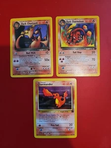 Dark Charizard, Dark Charmeleon & Dark Charmander Pokemon Cards Rare Team Rocket - Picture 1 of 1
