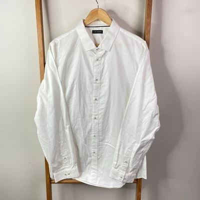 Jack London Button Up Shirt Mens 3XL White Herringbone Print Long Sleeve NWT - Image 1 of 4