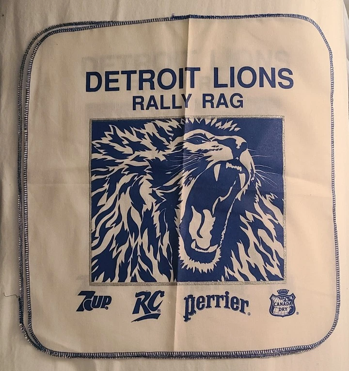 Detroit Lions Rally Rag NFL Fútbol De Colección 7up RC Cola Perrier Canadá Seco RARO Foto 1 de 1