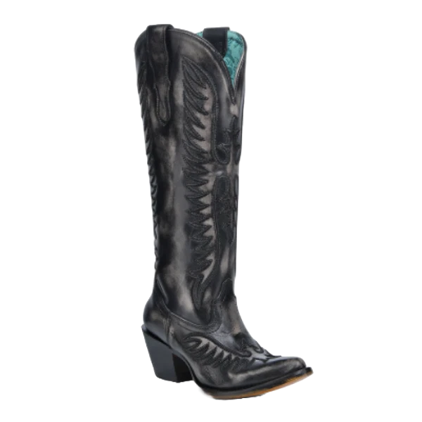 Bota vaquera alta negra bordada Corral para mujer A4792 Foto 1 de 1