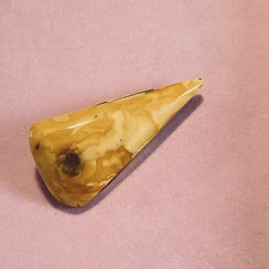 Big 8.93 gr. Butterscotch Egg Yolk Baltic Amber Brooch Russian Gold Plate Bezel - Picture 1 of 3