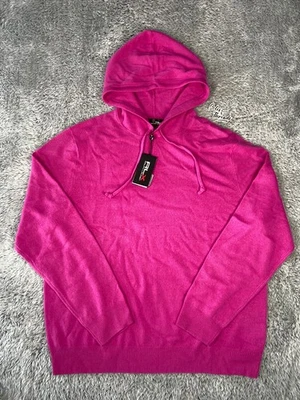 $298 Ralph Lauren RLX Washable Cashmere Hooded Sweater Size Medium Men Pink - image 1 of 4