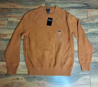 Alexander Julian Colours Mens Pullover Sweater Diamond Argyle Size L Orange NWT  - Image 1 of 4