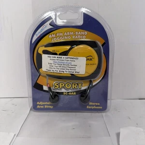 Vintage Super Sonic AM/FM Arm Band Radio Walking Jogging Gym Portable Yellow NIB - Picture 1 of 3
