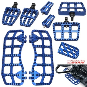Blue Floorboards Foot boards Serrated For Harley Touring Electra Glide Road King - Picture 1 of 14
