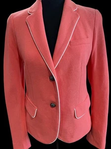 Gap Academy Blazer Damen 0 Koralle/Weiß Paspel Herbst Ivy League Preppy American - Bild 1 von 8