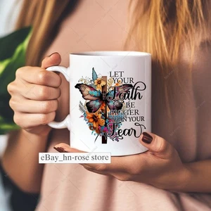 Tazza Fede Ispirazione Dio Amante Farfalla Croce Motivazionale Regali Religiosi - Foto 1 di 7