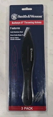 Nuevo juego de cuchillos de lanzamiento Smith & Wesson Bullseye de 8"" sellado de fábrica paquete de 3 Foto 1 de 4