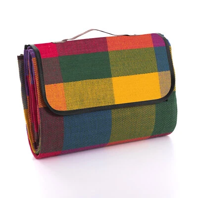 MARKENLOS Picknickdecke 200 x 200 cm Picknickmatte Isoliert Campingdecke Wasserdicht Bunt