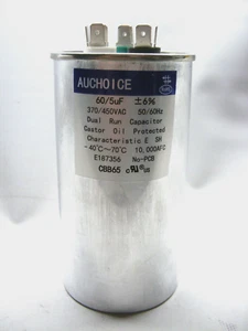 Condensador de doble funcionamiento Auchoice CBB6560 60/5 uF MFD 450VAC 50 60Hz HVAC repuestos - Imagen 1 de 5