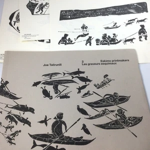 Vintage 1964 Joe Talirunili Eskimo Druckgrafiker 10 Drucke mit Ordner 14" x 11" - Bild 1 von 6