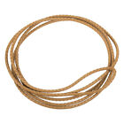 2.2 Yards 5mm Dia Leather Cord Braided String for DIY Crafts, Beige