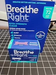Tiras nasales transparentes Breathe Right Extra Strength-72ct piel sensible caducan: 2029 - Imagen 1 de 7