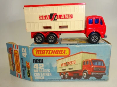 Matchbox Superfast Nr. 42C Mercedes Benz Container Truck "Sealand" top in Box - Bild 1 von 4