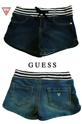 NWT GUESS Girls Blue Knit "Comfort Denim" Shorts(Size 4, 5/6, 6X) MSRP$36.50 NEW - Image 1 of 4