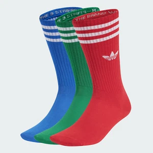 NEW Adidas Originals Solid Crew Sport Socks 3 Pairs Men Women red blue green - Picture 1 of 1