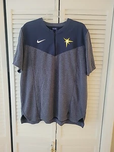 Nike Dry-Fit Tampa Bay Rays  Zack Littell Short Sleeve 1/4 Zip Pullover Warm  - Picture 1 of 3
