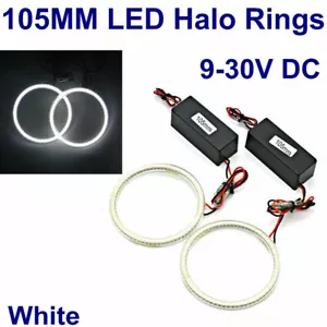 2x 105MM Halo Rings LED Angel Eye SMD Daytime Running Light FogLight Ring White - Bild 1 von 8