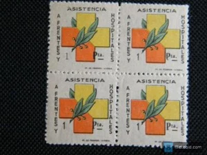 Bloque de 4 Sellos Locales Guerra Civil Frentes y hospitales. Gálvez nº13 - Picture 1 of 1