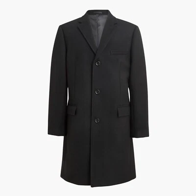 New JCREW Mens Size 40 Thompson Topcoat in Black $398 CA452 - Image 1 of 4